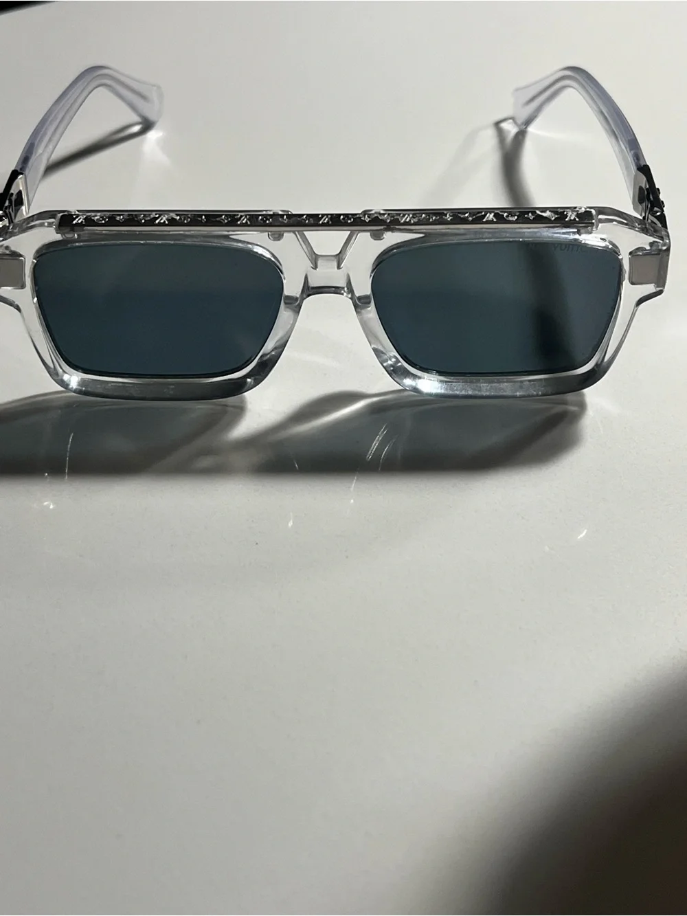 Louis Vuitton Transparent Clear Sunglasses with Dark Lenses